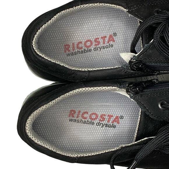 🍒 Ricosta German-made Suede Leather Sneaker‎ Shoes Comfortable black- 41/9.5 - Picture 4 of 10